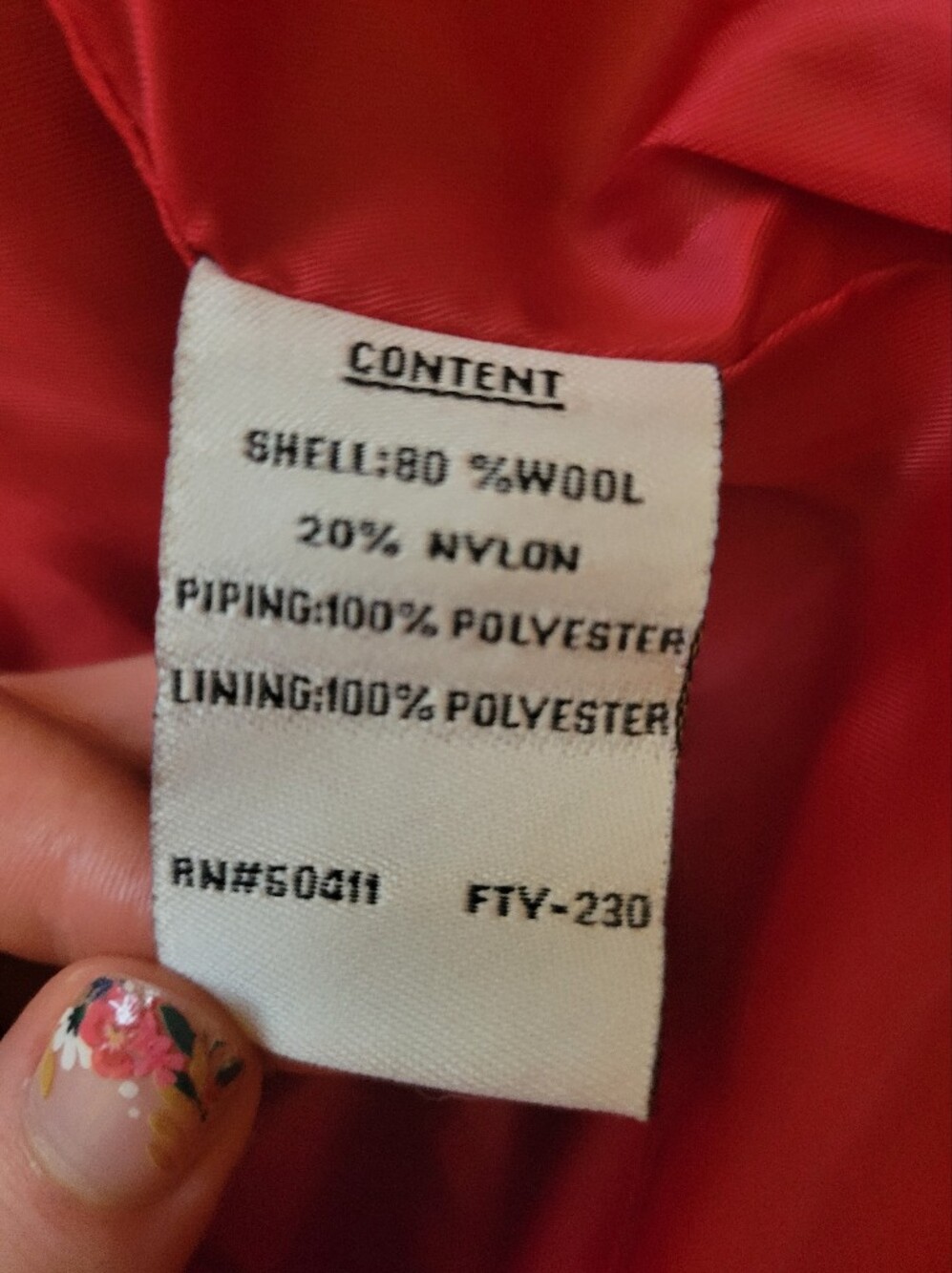 Jessica Simpson Red Wool-Blend Trench Coat with Wide Collar - Picture 7 of 7